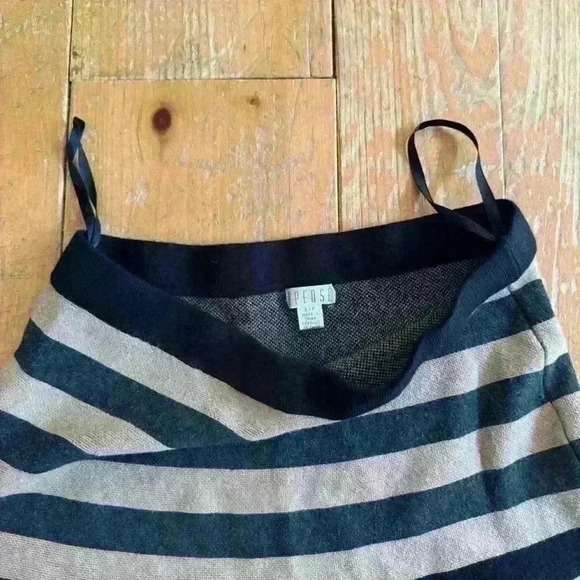 Spence Knit Skirt, Striped Knit Skirt Black, Grey and Beige, Size Small - Picture 4 of 6